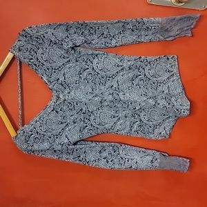 William Rast Long Sleeve Lace Cuff Top Size M